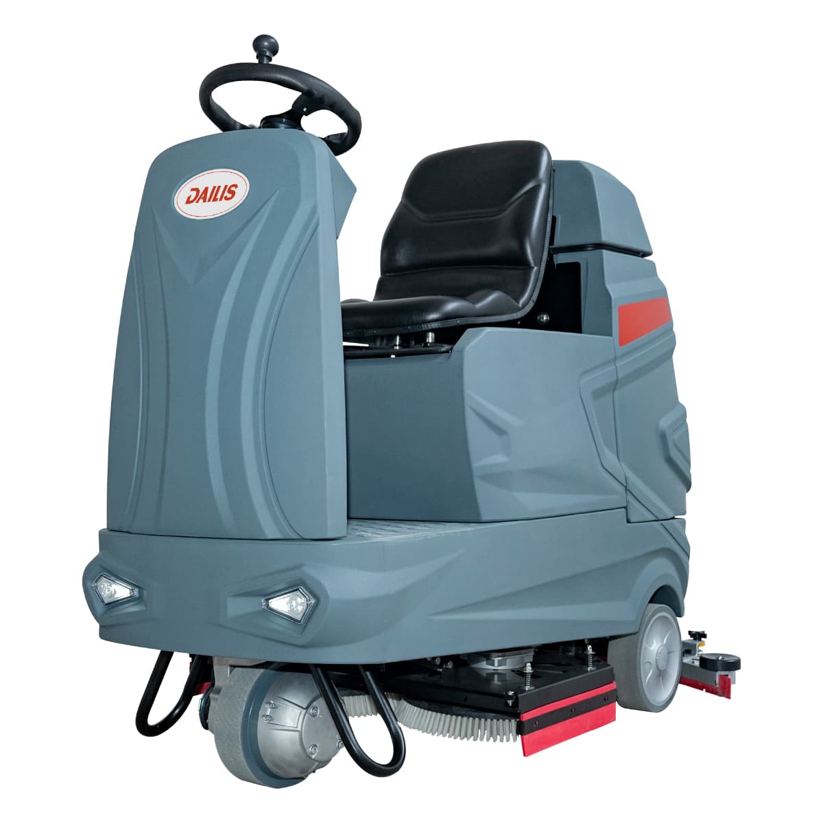 Dailis 16″ Double Brush Ride-on Floor Scrubber Machine with Battery