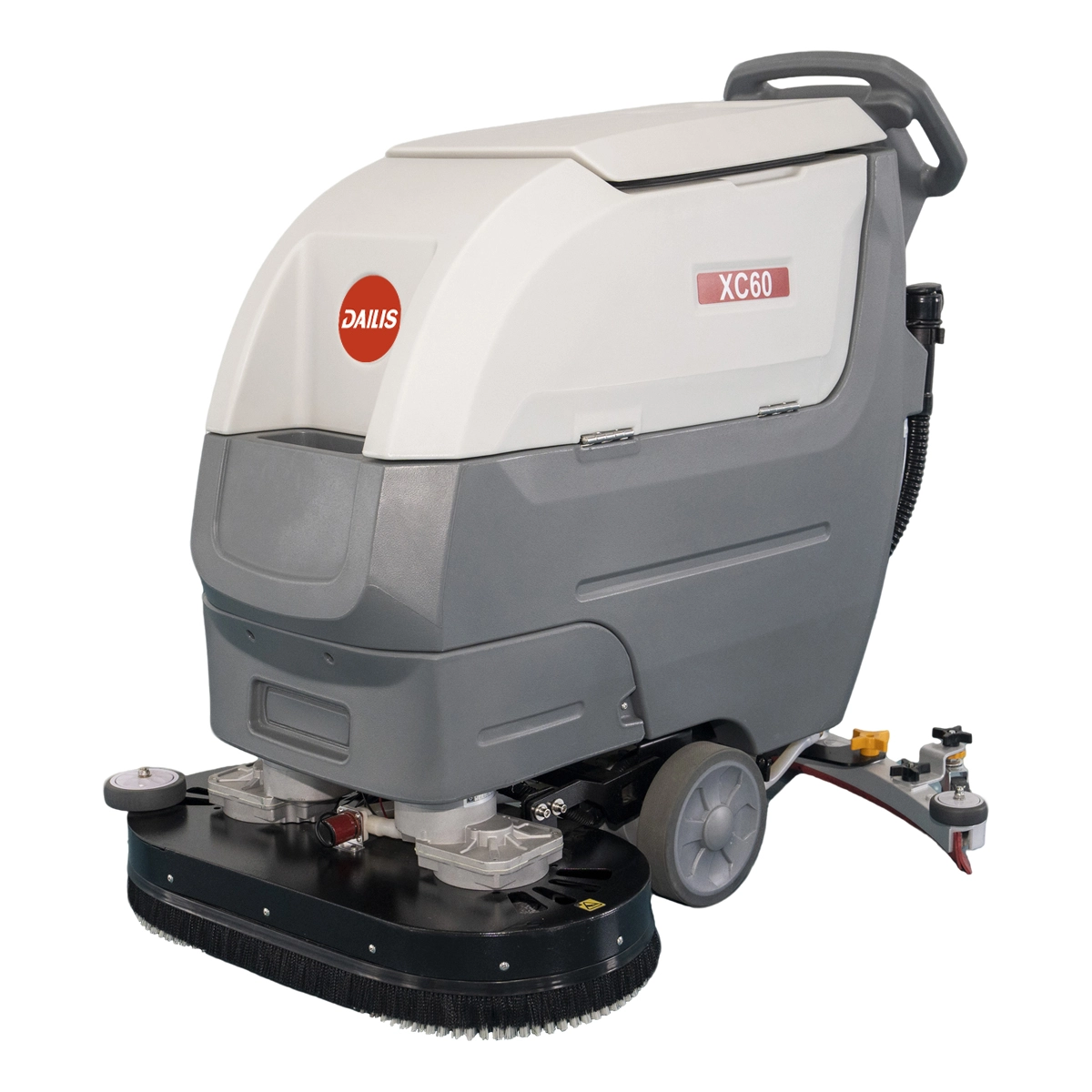 Dailis 13″ Double Brush Walk-behind Floor Scrubber Machine with Battery