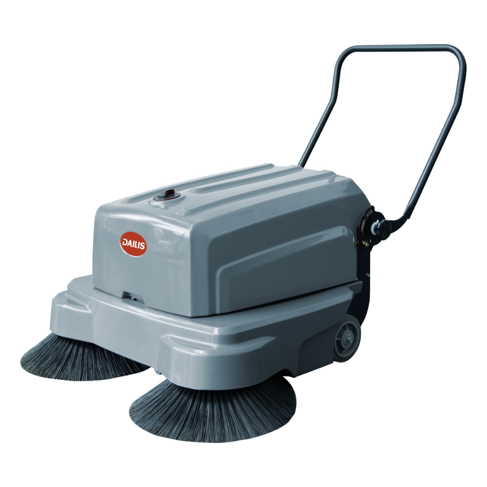 Dailis Electric Walk-behind Floor Sweeper – Battery-Operated Triple Brush – Up to 3,500 M²/h