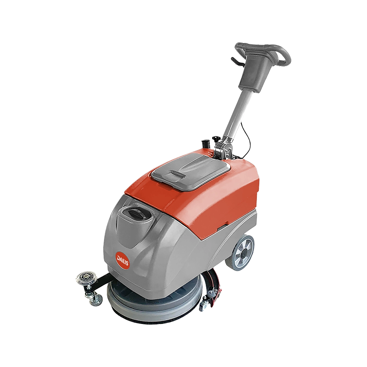 Dailis 15″ Single Brush Foldable Hand Push Floor Scrubber Machine with Battery