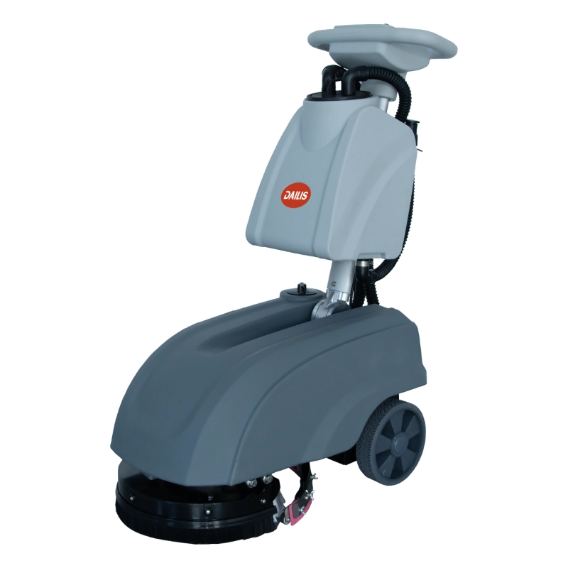 Dailis 13″ Single Brush Foldable Hand Push Floor Scrubber Machine with Battery