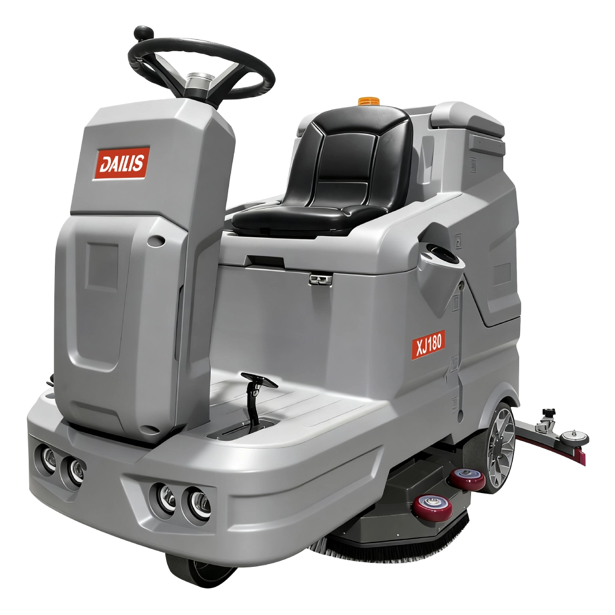 Dailis 18″ Double Brush Ride-on Floor Scrubber Machine with Battery