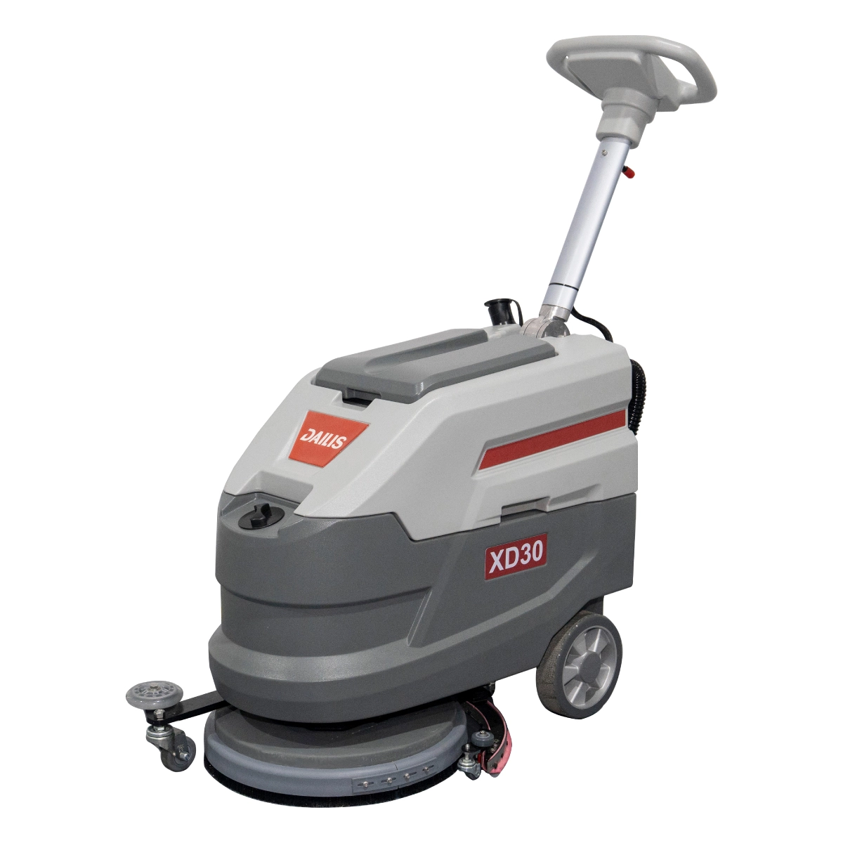 Dailis 15″ Single Brush Foldable Hand Push Floor Scrubber Machine with Battery