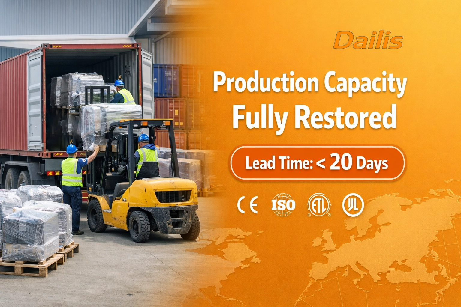 Dailis Production Capacity Fully Restored | Custom Order Lead Times Shortened to 20 Days