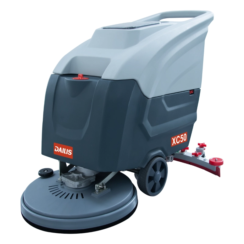 Dailis 19″ Single Brush Walk-behind Floor Scrubber Machine with Battery