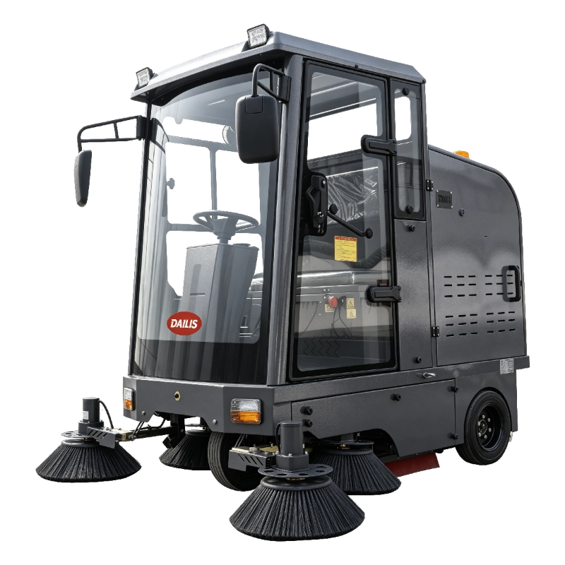 Dailis Fully Enclosed Ride-On Sweeper, Cleaning Width Up to 1900 mm