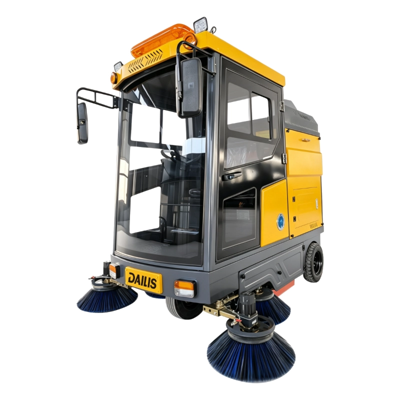 Dailis Fully Enclosed Ride-On Sweeper, Cleaning Width Up to 2000 mm
