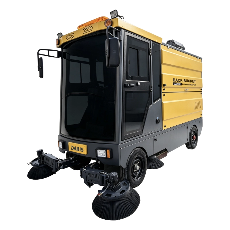 Dailis Sweeper with Standard Rear Dustbin, Adjustable Cleaning Width: 1500–2200 mm