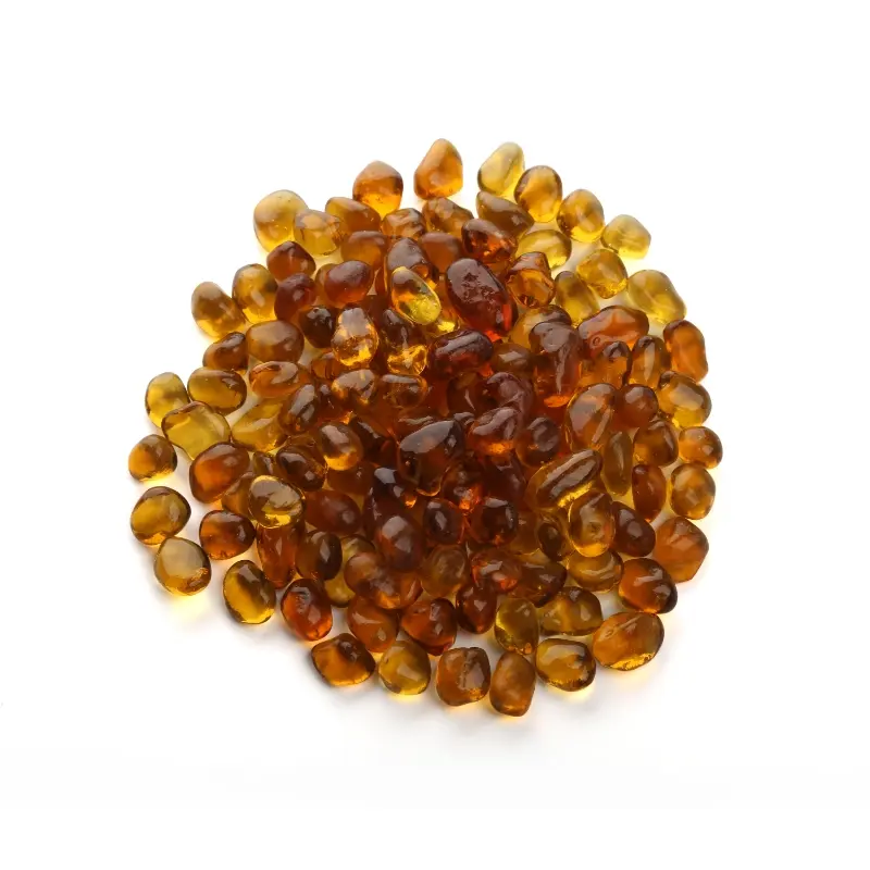 Amber Fire Glass Beads