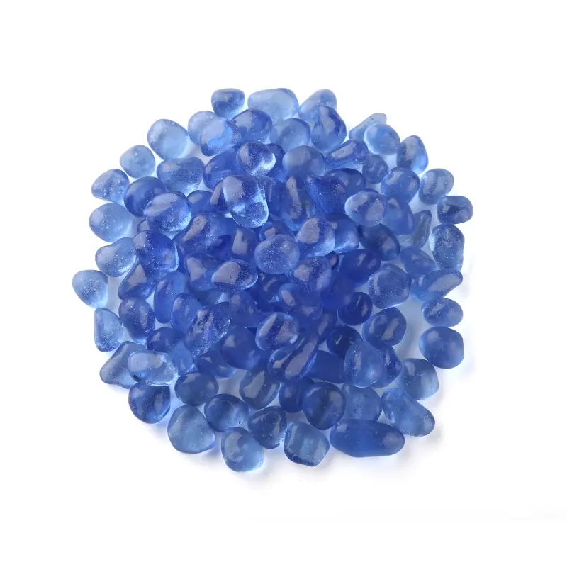 Light Blue Fire Glass Beads