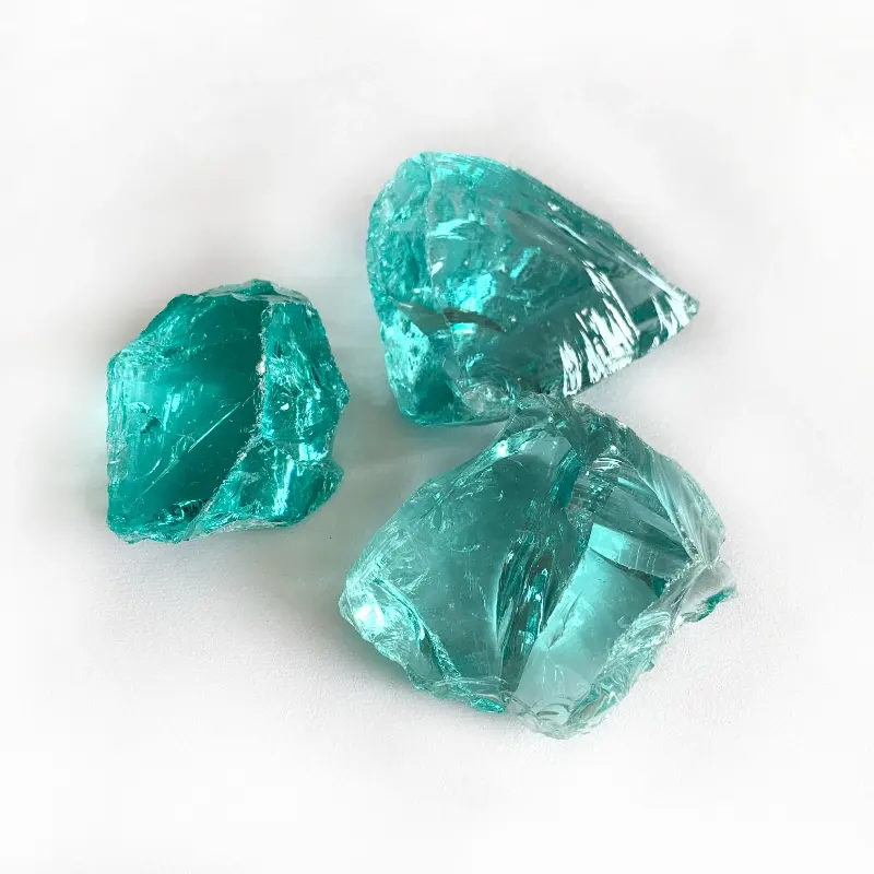 Aqua Blue Glass Rocks