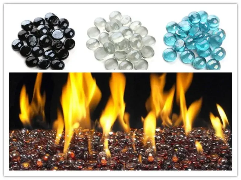 Cobalt Blue Fire Glass Beads