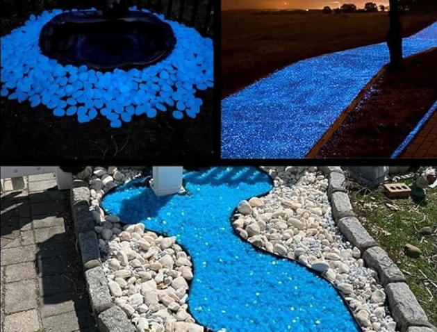 أحجار زجاجية مضيئة في الظلام