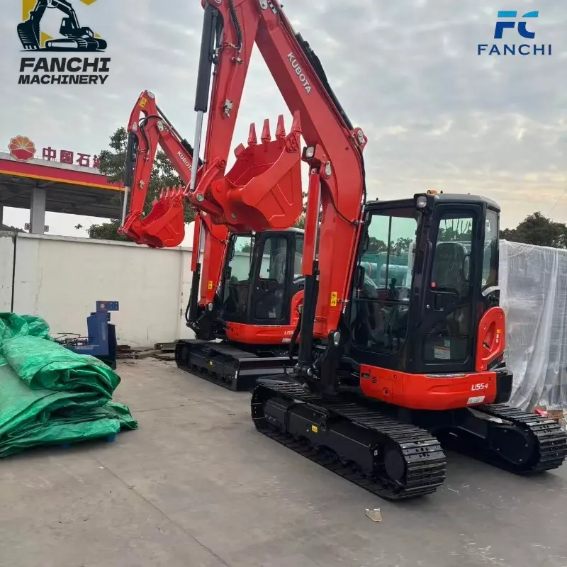 90% New Used Kubota U55-5 Mini Crawler Machine With High Cost Performance