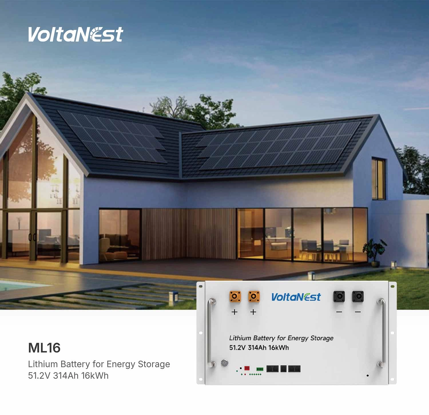 แบตเตอรี่ลิเธียมสำหรับกักเก็บพลังงาน 16kWh