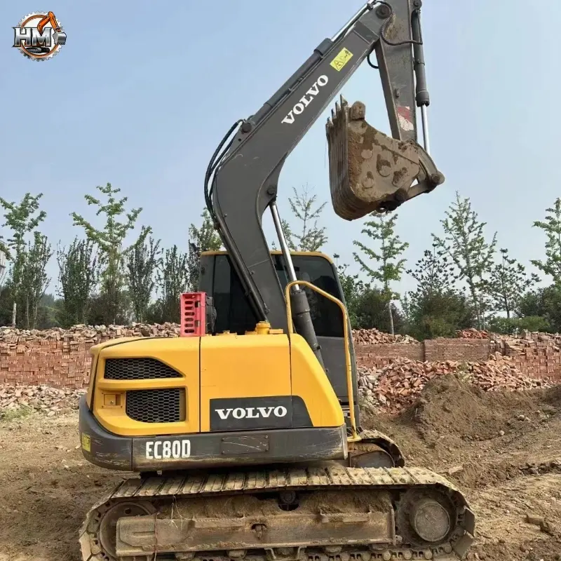 High Quality Second Hand VOLVO EC80D Midi Excavator Hydraulic Machine