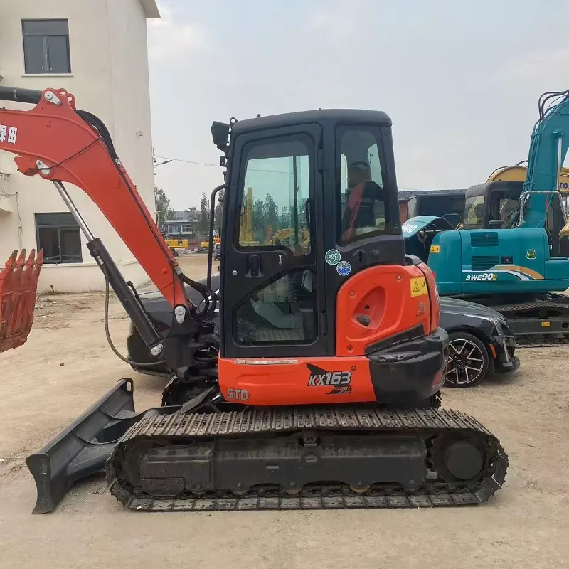 Used Japan Original Kubota KX163-5 Mini Crawler Excavator 6 Ton Low Working Hours Digger For Sale