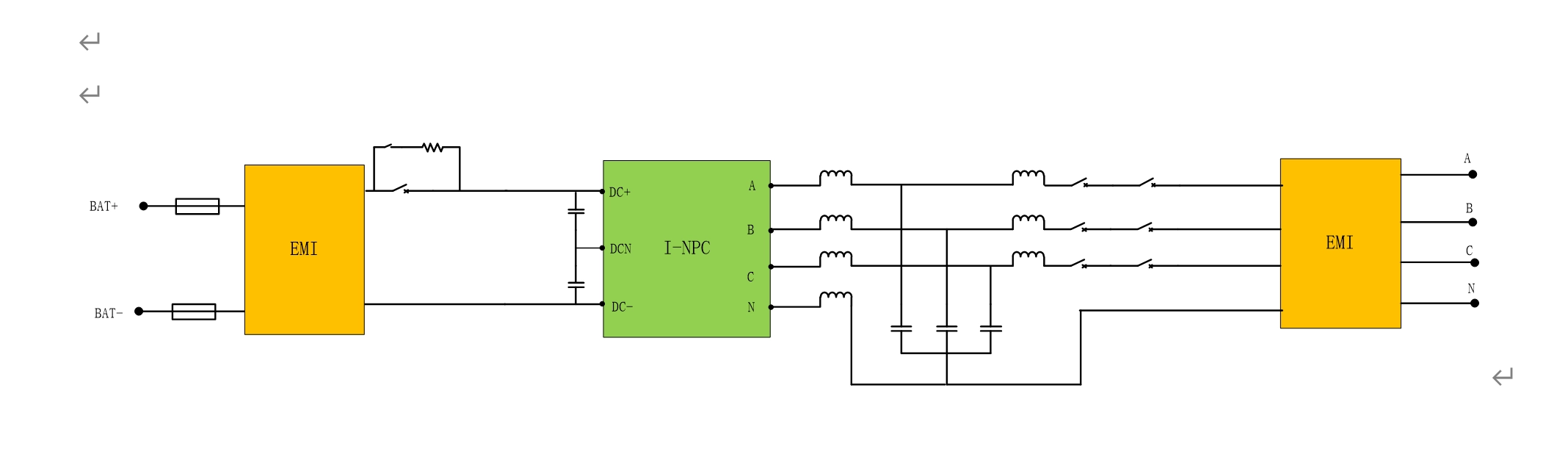 150kw power conversion system Topology diagram