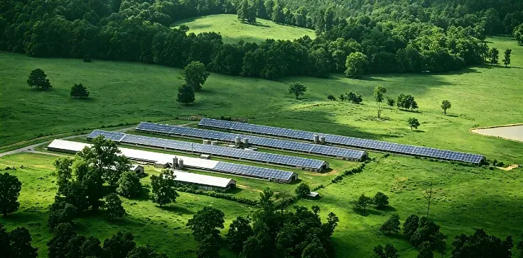 215kW 313kWh battery energy storage system installed at a poultry farm in the United States for energy cost reduction and backup power support.
