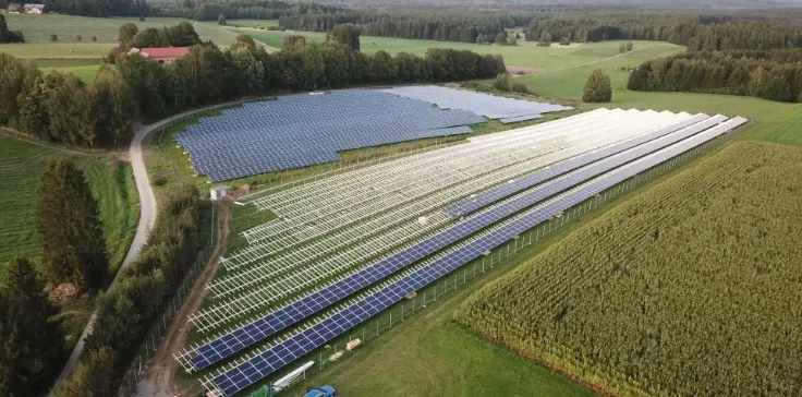 2MW utility-scale solar photovoltaic power plant in the United States supplying clean renewable energy to the local grid.