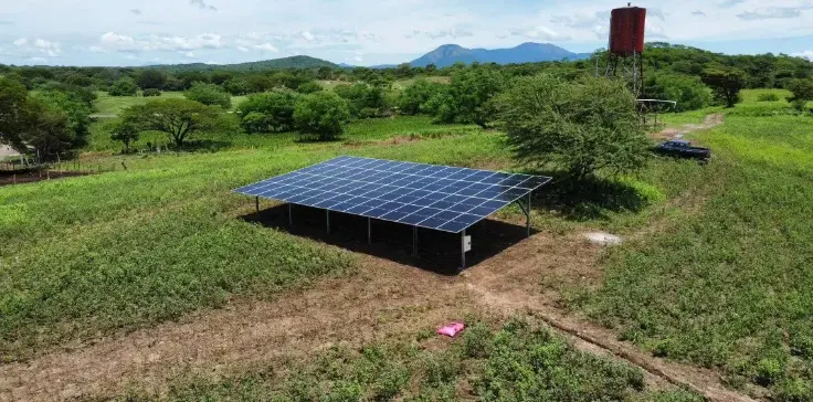 30kW solar water pumping system supporting irrigation for a small-scale farm in Brazil.