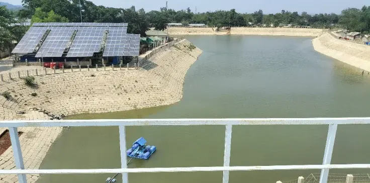 55kW solar-powered aeration and oxygenation system supporting aquaculture operations in Bangladesh.