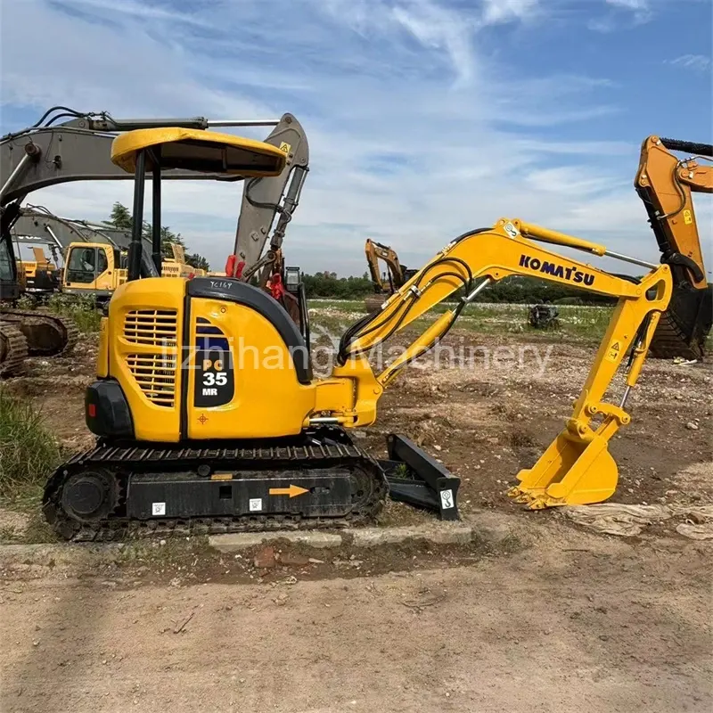 Excavadora usada Komatsu PC35MR recién llegada y de bajo precio, suministro global