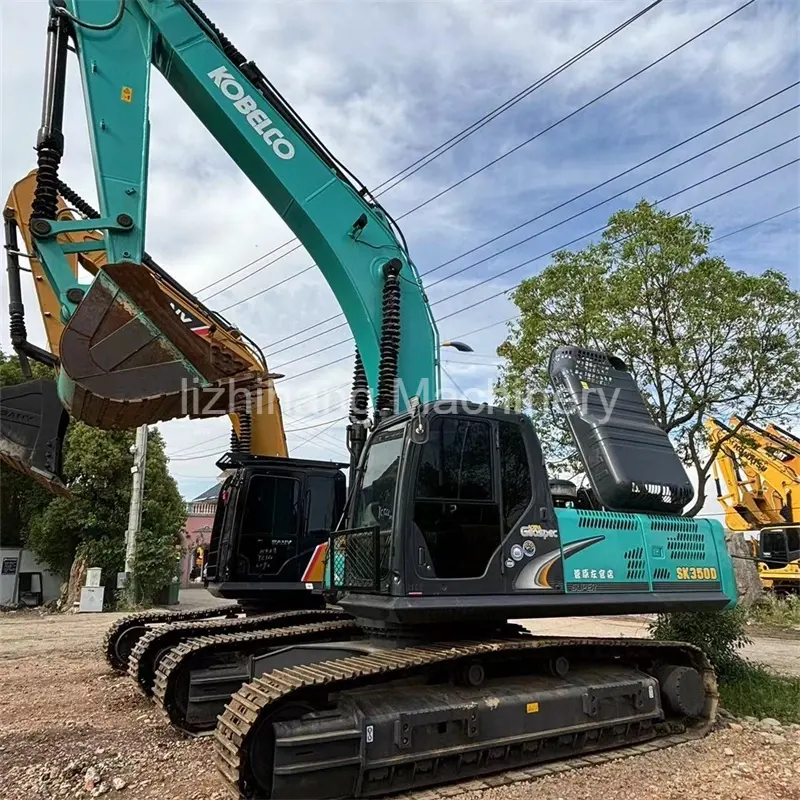 Maquinaria de construcción excavadora Kobelco Sk350 de 35 toneladas usada y de bajo precio