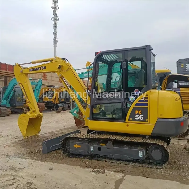 Excavadora Komatsu PC56 de bajo precio, maquinaria de construcción usada