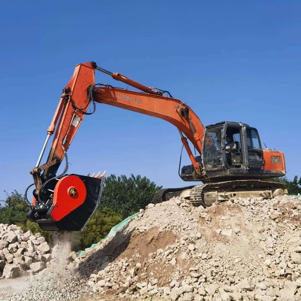 excavator rock crusher bucket
