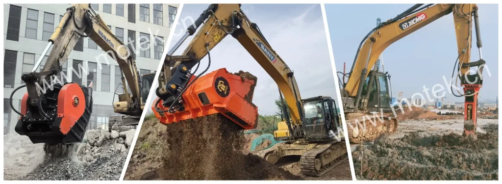 MOTEK attachments crusher buckets screening buckets soil power mixers manufacturer