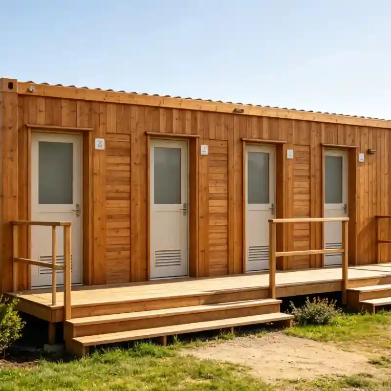 Multi-Unit 4 Compartment Container Public Toilet