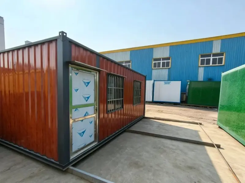 Modern Wood Grain Flat Pack Container House Modular Building