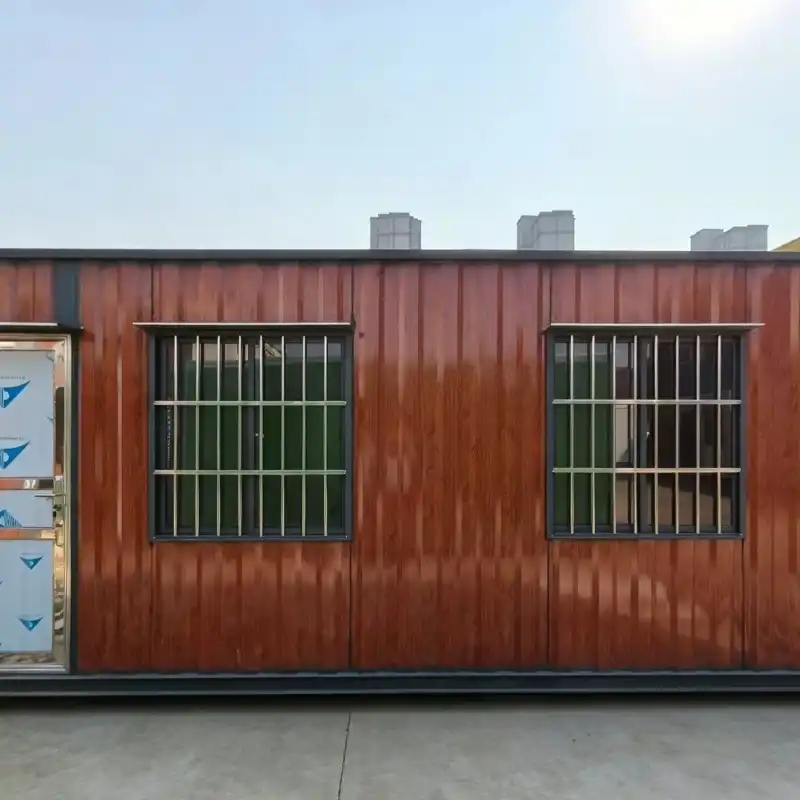 Modern Wood Grain Flat Pack Container House Modular Building
