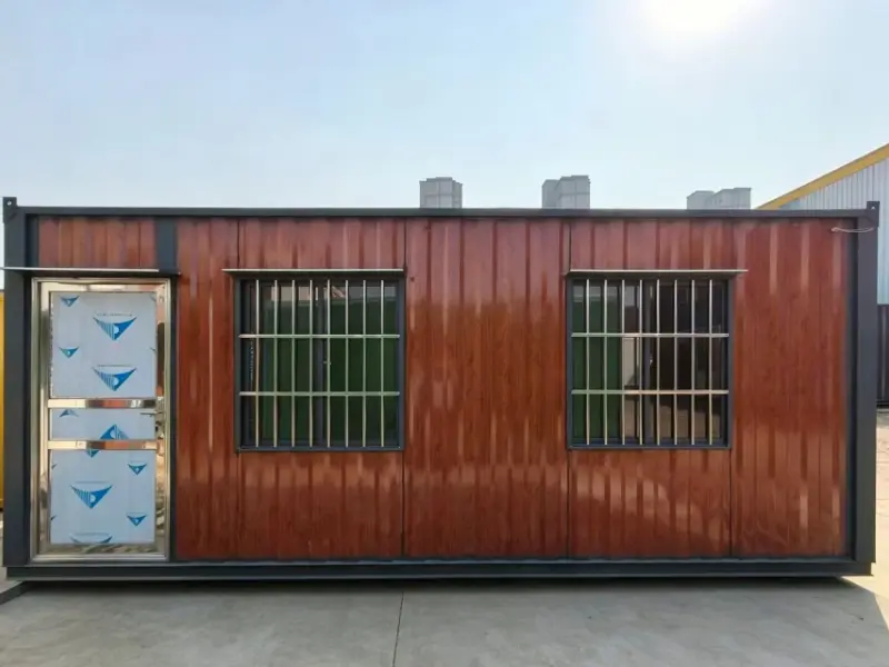 Modern Wood Grain Flat Pack Container House Modular Building