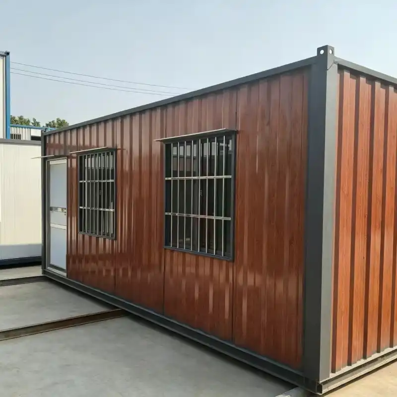 Modern Wood Grain Flat Pack Container House Modular Building