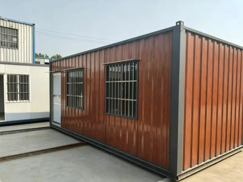 Modern Wood Grain Flat Pack Container House Modular Building