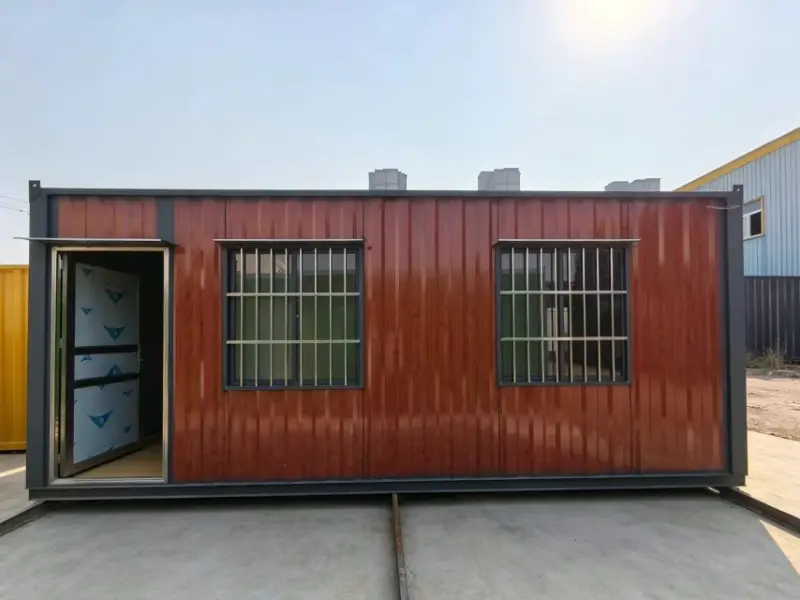 Modern Wood Grain Flat Pack Container House Modular Building