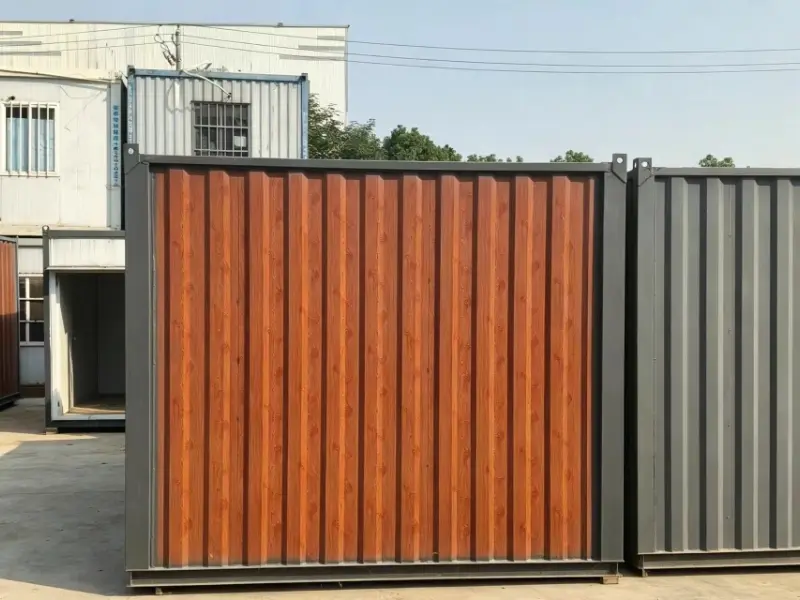 Modern Wood Grain Flat Pack Container House Modular Building
