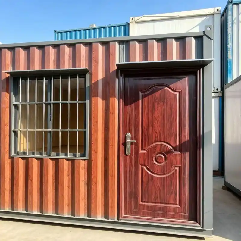 Wood Grain Prefabricated Container House for Construction Site Office