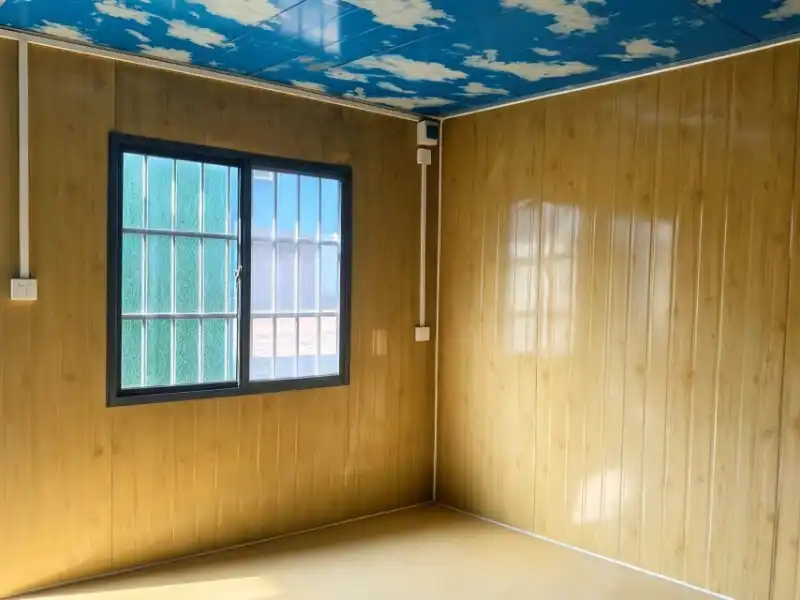 Wood Grain Prefabricated Container House for Construction Site Office