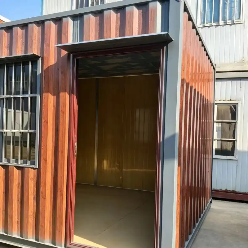 Wood Grain Prefabricated Container House for Construction Site Office