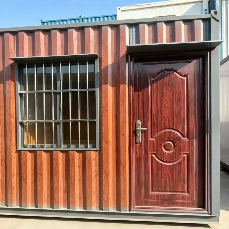 Wood Grain Prefabricated Container House for Construction Site Office
