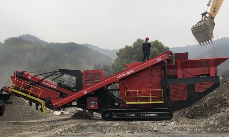 crawler type mobile impact crusher for aggregate production