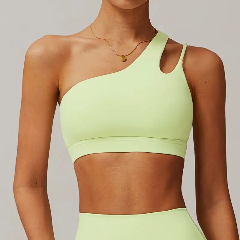 one shoulder sports bra
