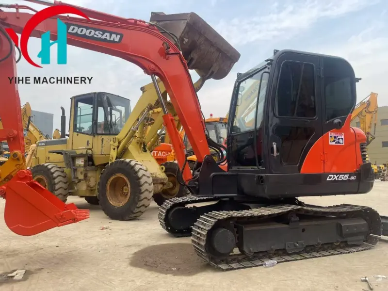 Used Doosan DX55 Second-Hand Excavator Mini Excavator Powerful Digging Global Supply