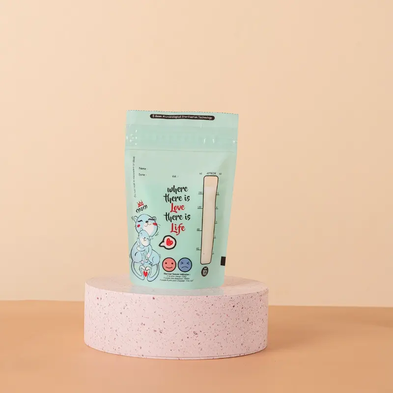Super Leak Proof Breastmilk Storage Bags，Light blue breastmilk storage bag，Graduated breastmilk storage bag