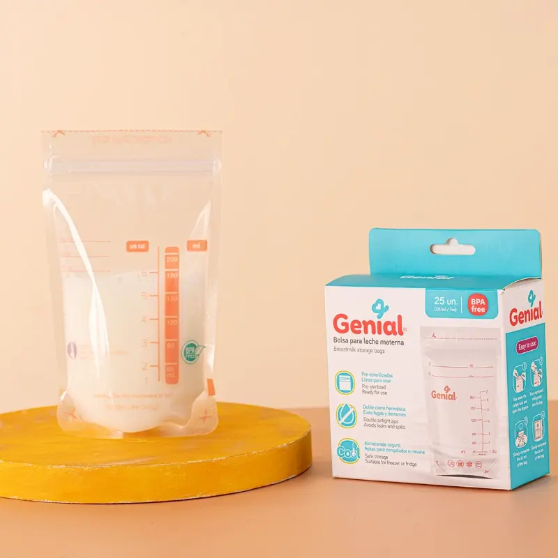 Portable and durable breastmilk storage bag，Blue Packaging Breastmilk Bags