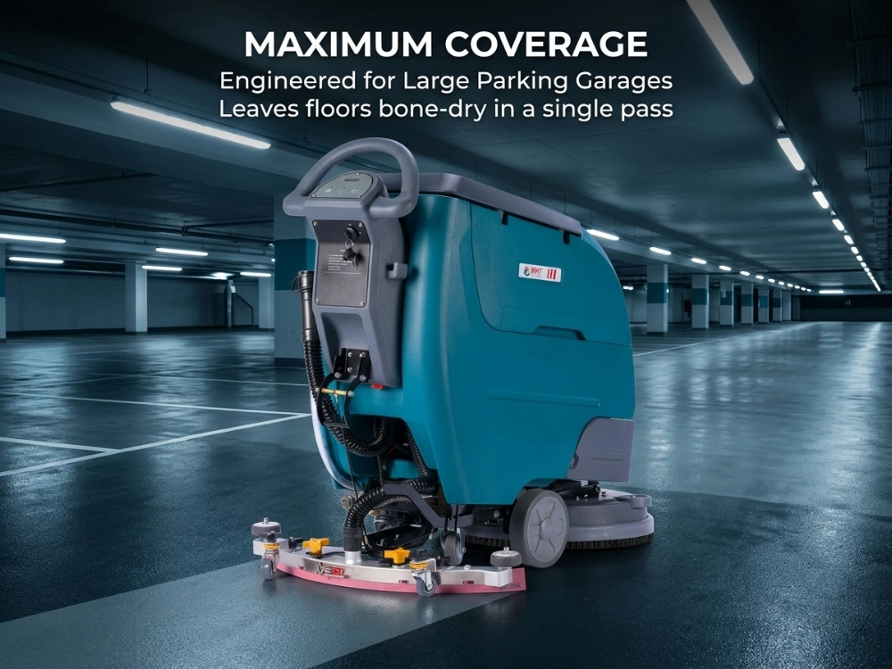  Large coverage parking lot floor cleaning walk-behind floor scrubber machine 
