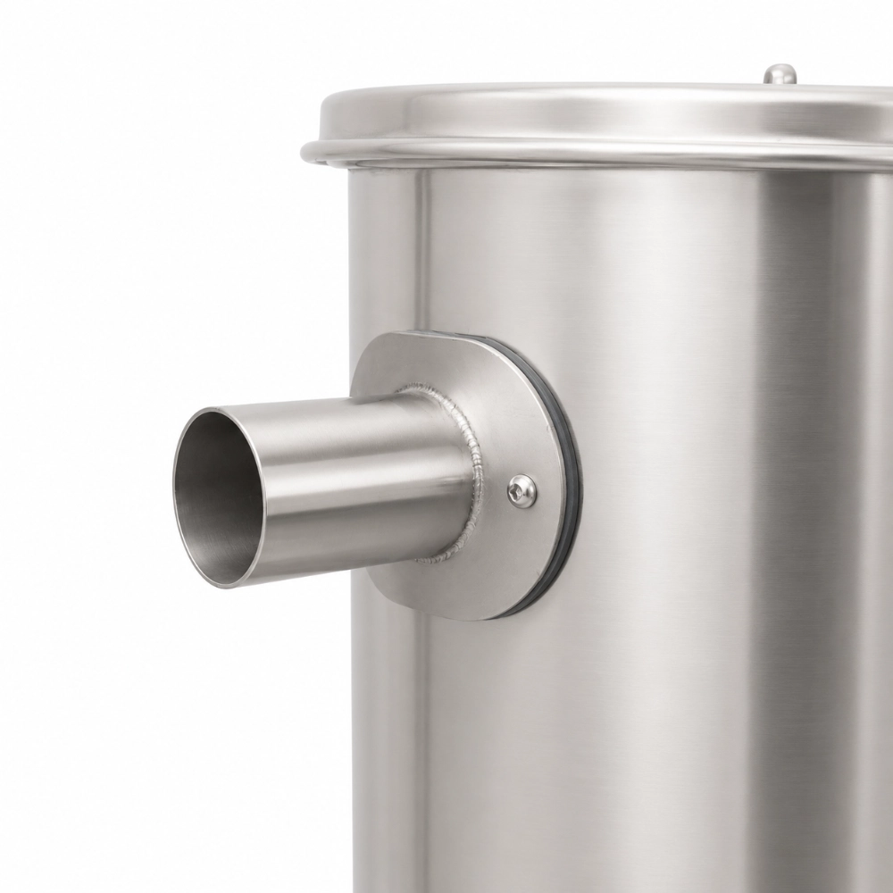 ZY-G1 industrial vacuum cleaner stainless steel tank inlet port detail view